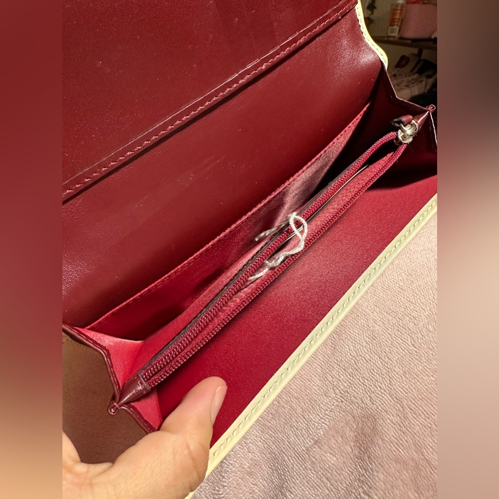 DIOR Trotter Canvas Leather Long Bifold Wallet Rogue Burgundy - Picture 4 of 15